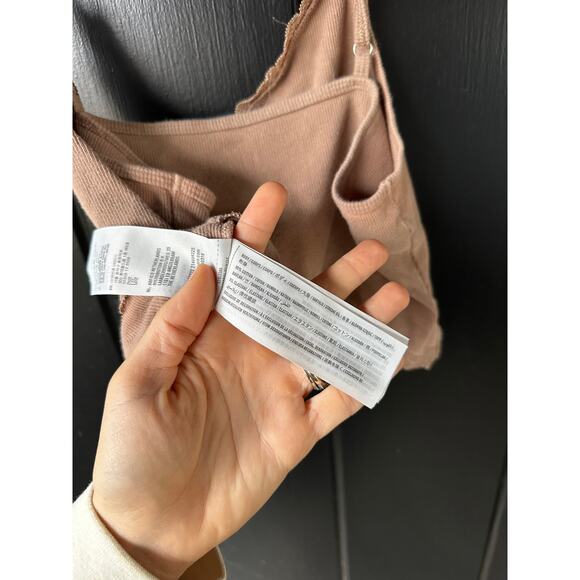 Hollister Must-Have Collection Ribbed Lace Trim Cami Tank Top in Tan Neutral - Picture 4 of 4